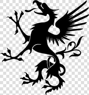 Gryphon Griffin Emblem   Coat Of Arms Dragon Png  Transparent Png