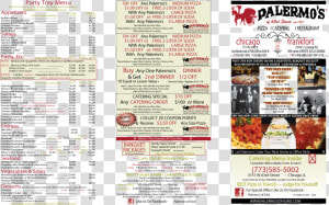 Palermos Of 63rd Chicago Pizza And Italian Restaurant   Palermos Pizza Menu  HD Png Download