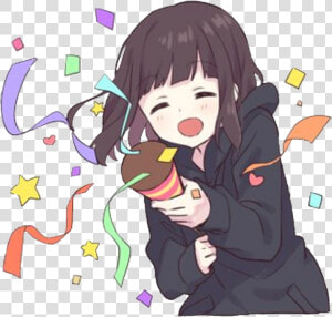  party  happy  girl  ribbon   Happy Anime Girl Png  Transparent Png