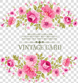 Transparent Vintage Flowers Clipart   Flowers Pink Vector Png  Png Download