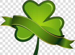 St Patricks Day Shamrock With Banner Png Clipart   St Pattys Day Clover  Transparent Png