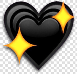  black  heart  emoji  sparkle  sparkly  sticker  freetoedit   Black Heart With Stars Emoji  HD Png Download