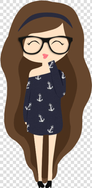 Png Tumblr Transparent Hipster   Brown Hair Girl Clipart  Png Download