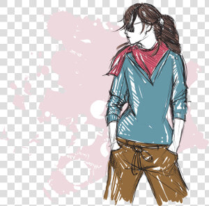 Fashion Girl Png Pic   Fashion Girl Illustration Png  Transparent Png