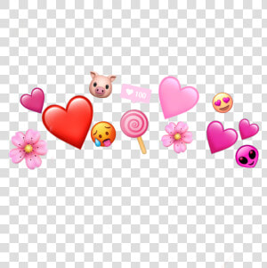  emoji  emojicrown  crown  heart  red  pink   Heart  HD Png Download