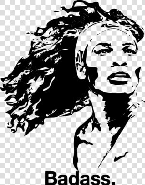 Serena Badass   Serena Williams Stencil  HD Png Download