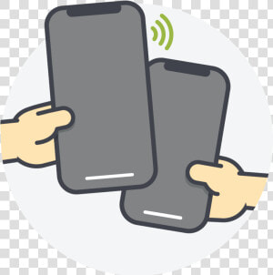 An Icon Showing Two Mobile Phones Sharing The App   Smartphone  HD Png Download