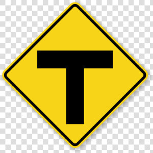 Traffic Sign   3 Way Intersection Sign  HD Png Download