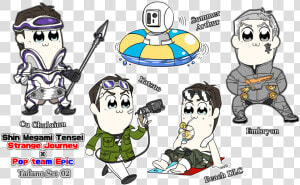 Finally The Pop Team Epic X Megaten Crossover Stickers  HD Png Download