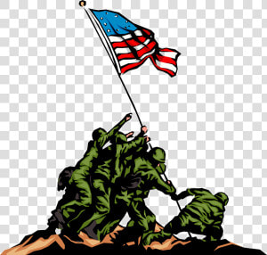 Vector Illustration Of American Soldiers Raising The   Memorial Day Clipart  HD Png Download