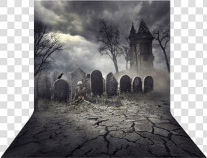  halloween  graveyard  cemetary  freetoedit   Spooky Church And Graveyard  HD Png Download