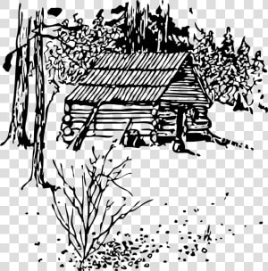 Cabin  Home  House  Log Cabin  Wooden  Rustic   Log Cabin Cartoon Drawings  HD Png Download