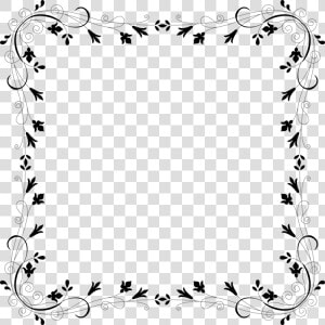 Transparent Calligraphy Border Png   Flower Border Design Black And White  Png Download