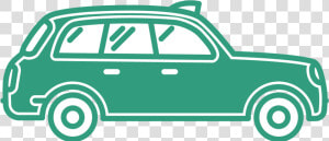 Green Outline Of Taxi With Entire Inside Filled In   Taxi Front Clipart Png  Transparent Png