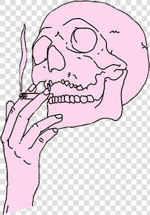  skull  smoke  tumblr  pink  skullsmoke  png  aesthetic   Pink Skeleton Smoking  Transparent Png