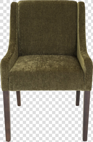 Front View Of Organic Green Luxurious Upholstered Chair   Chair  HD Png Download