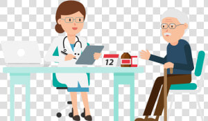 File Doctor With Cartoon   Doctor And Patient Png  Transparent Png