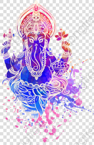 Ganesha Ink Elephant Head   Ganesha Transparent Png  Png Download