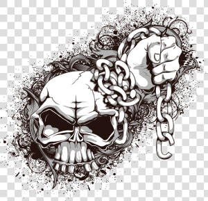 And Symbolism Human Skull Crossbones Png Free Photo   Skull With Chain Drawing  Transparent Png