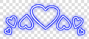  heart  crown  blue  neon  love  freetoedit   Heart  HD Png Download