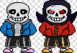 Undertale  amp  Redtale Shaded   Sans Pixel Art  HD Png Download