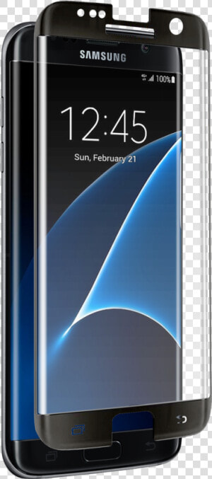 Samsung Galaxy S 7 Edge Curved Black Tempered Glass   Samsung S7 Edge Black Tempered Glass  HD Png Download