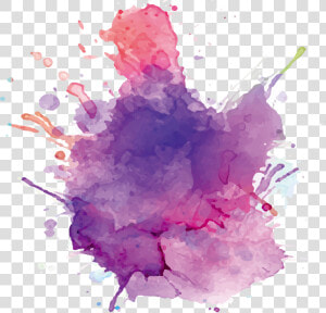 Paper Watercolor Painting Ink Purple Ink Watercolor  HD Png Download