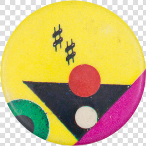 Yellow And Pink With Black Triangle Art Button Museum  HD Png Download