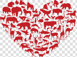 Animals Love   Animals In A Heart Shape  HD Png Download