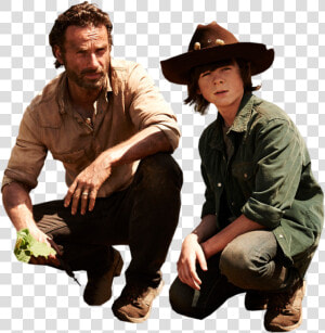 Twd Png File   Walking Dead Carl Grimes And Rick  Transparent Png