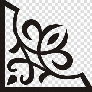 Corner Ornament Black Down Left   Corner Floral Ornament Png  Transparent Png