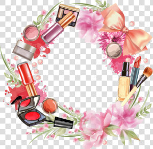  sticker  frame  border  circle  roundframe  makeup   Cosmetics Clipart Png  Transparent Png