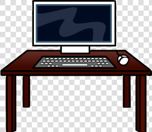 Transparent Desk Png   Computer On Desk Png  Png Download