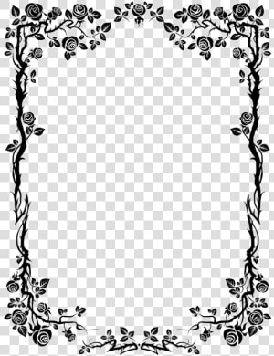 Clip Art Flower Royalty Free Clip   Floral Border Design Black  HD Png Download