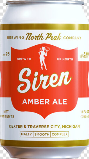 Siren Web Can   North Peak Siren Amber   North Peak Brewing Company  HD Png Download