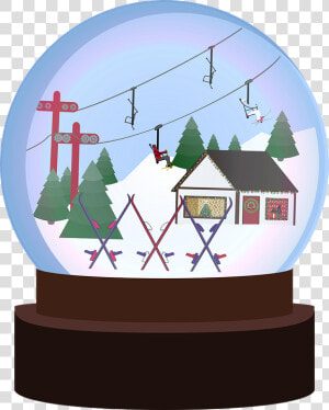 Graphic  Snowglobe  Winter  Ski  Skiing  Alpine   Illustration  HD Png Download