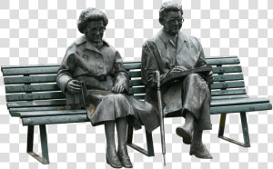 Couple Old People Sitting On A Bench Statue Clip Arts   Old People Sitting Png  Transparent Png