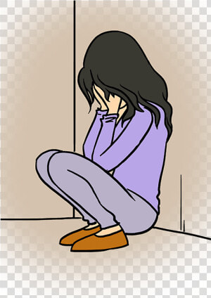 How To Draw A Sad Girl Crying   Drawing Pictures Of Sad Girl  HD Png Download