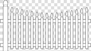 White Picket Fence   Picket Fence Clipart Black And White  HD Png Download