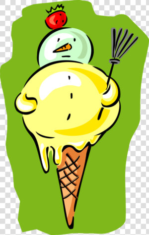 Vector Illustration Of Gelato Ice Cream Cone Snowman   Ice Cream Cone  HD Png Download