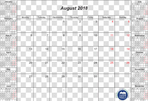 August 2018 Calendar Full Moon   2017 Calendar Of The Month October  HD Png Download