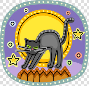 Vector Illustration Of Halloween Black Cat Associated   Film Strip Round Circle  HD Png Download