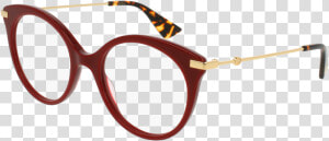 Gg0109o 006 Burgundy Gold Eyeglasses   Demo Lenses   Red Gucci Glasses  HD Png Download