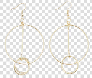 Double Circle Drop Hoops In Colour Gold Earth   Earrings  HD Png Download