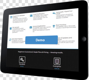 Job Application Add on For Action Form Demo   Tablet Computer  HD Png Download