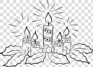 Christmas Candles Line Art Clip Arts   Christmas Candles Clipart Black And White  HD Png Download