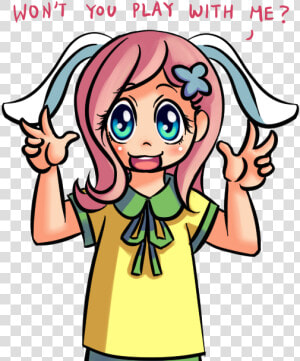 Won T You Play With He Fluttershy Hair Face Clothing   Cartoon  HD Png Download