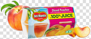 Peaches With Strawberry banana Flavor  Fruit Cup® Snacks   Del Monte 100 Calories Sliced Peaches  HD Png Download