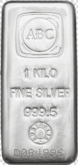 1kg Abc Silver Cast Bar Front   1kg Abc Silver Bar  HD Png Download