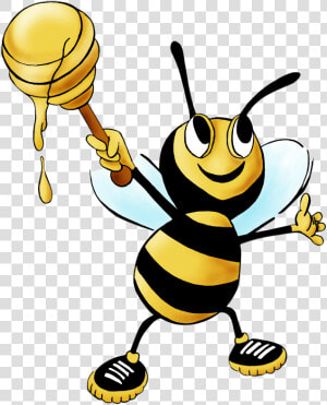 Free Cartoon Honey Bee Clip Art   Honey Bee Clipart Transparent  HD Png Download